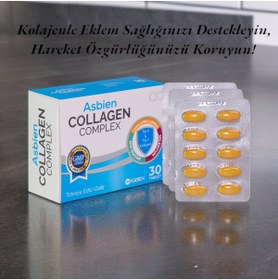 Resim ASBİEN Asbien Collagen Complex , Tip2 Tip1 Kolajen , Bromelain , Zerdeçal , Selenyum, Vitamin C Ve D3 