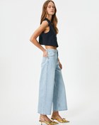 Resim Geniş Kısa Paça Kot Pantolon Standart Bel Pamuklu Cepli - Bianca Crop Jean 