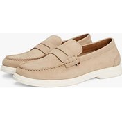 Resim Tommy Hilfiger Erkek Bej Deri Logolu Loafer Bej 