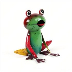 Resim Springsun Kırmızı Yeşil Bahçe Dekoru Kurusu: Canlı Kurbaga Figürü, Metal Heykel, Bahçe Sanatı Ve Zevkli Stili Sağlar 