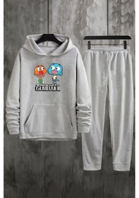 Resim Uyguntarz Unisex Gumball Baskılı Eşofman Takımı Gri 