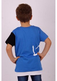 Resim Toontoy Kids Toontoy Erkek Çocuk Tek Kol Garnili Tişört Saks 