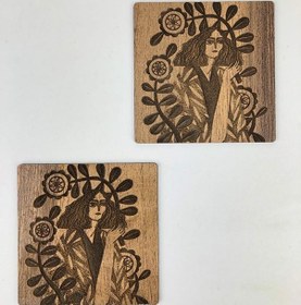 Resim Bardak Altlığı Model -28 Kahverengi 