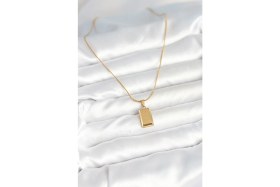 Resim MCM Group 316L Çelik Gold Renk Külçe Altın Model Kolye - Lisinya 