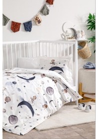 Resim Özdilek Cute Space Pamuk Bebek Nevresim Takımı Beyaz 