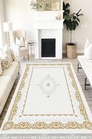Resim Klasik Westa Kaymaz Tabanlı Yıkanabilir Antibakteriyel Dijital Baskı Klasik Halı Kilim, KS-3055D-WST-120X350 