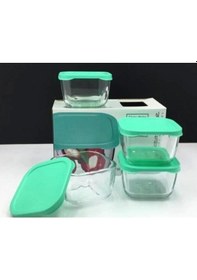 Resim Paşabahçe 53223 Snow Box Kapaklı Cam Saklama Kabı 4 Adet 