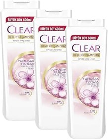 Resim Clear Besleyici Şampuan Kepeğe Karşı Etkili Yumuşak ve Parlak Saçlar 600 ml (3 paketi) 