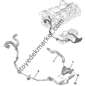 Resim Peugeot 301 (2018-2020) 1.5 Blue Hdi Egr Elektrovanası Tahliye Hortumu / Borusu (Orijinal) 