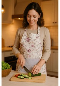 Resim Havlulu Mutfak Önlüğü Pratik Kullanım Önlük Gri 