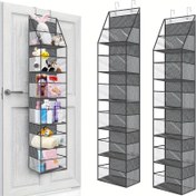 Resim 4/6 Katlı Asılabilir Depolama Organizatör Çantası - Çok Cepli Kumaş Oyuncak ve Temel Gereçler Organizatörü Kreş, Yatak Odası veya Banyo için (Beyaz & Siyah), Dikey Alan Kullanımı | Çok Katmanlı Tasarım | Kolay Kurulumlu Depolama 