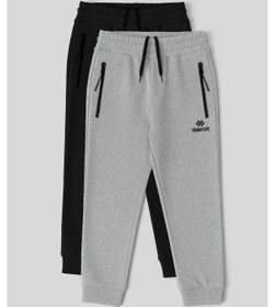 Resim Tommylife Standart Fit Basic 2li Paket Siyah-gri Melanj Erkek Çocuk Eşofman Alt - 64042 Siyah - Gri 