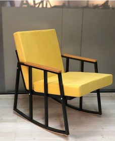 Resim Adımshops Sallanan Koltu Tv Koltuğu Kafe Balkon Mutfak Berjer Ofis Salon Sallanır Tekli Koltuk Sarı 