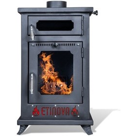 Resim Etinova Eti-k7 Küçük Üç Tarafı Camlı Fırınlı Şömine Tipi Pelet Soba 