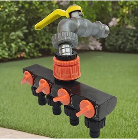 Resim Tongdashop 1 Adet 4 Yollu Hortum Diverter 4 Bağımsız Vana Çeşme Bağlantısı Bahçe Oto Yıkama 