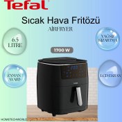 Resim Tefal 1700 W Easy Fry & Grill & Steam+ Sıcak Hava Fritözü Airfryer 