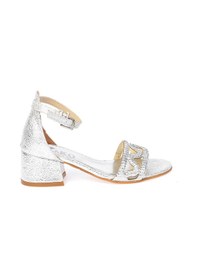 Resim Kiko Kids 763 Çatlak Günlük Kız Çocuk 3 CM Topuklu Sandalet Ayakkabı Gümüş 001 