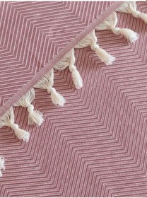 Resim %100 Pamuk Koltuk Örtüsü - Çok Amaçlı Koltuk Şalı, Pike, Piknik Örtüsü-170x220cm Gulkurusu Gül Kurusu 