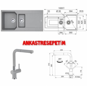 Resim Franke Ubg 651-100 Stone Grey Eviye.Activ 