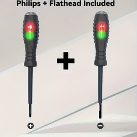 Resim 2 adet Çok Fonksiyonlu Elektrik Test Cihazı, Yüksek Parlaklık LED Işıklar, Tornavida Sapı ve Düz Uçlu Uç ile Canlı Tel Tespiti, Temassız Voltaj Test Cihazı, Pil ile Çalışan (AA/AAA Piller), Elektrik Güvenliği Aracı, Dayanıklı Tasarım, Dayanıklı Plastik 