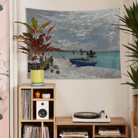 Resim The Beach at Sainte-Adresse Duvar Örtüsü - 60 cm x 90 cm 
