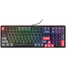 Resim Machenike K600-B100 Lite Kablolu Red Switch RGB İngilizce Oyuncu Klavye 