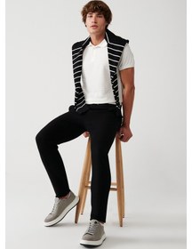 Resim Avva Erkek Siyah Yandan Cepli Beli Lastikli Keten Dokulu Relaxed Fit Rahat Kesim Pantolon E003052 