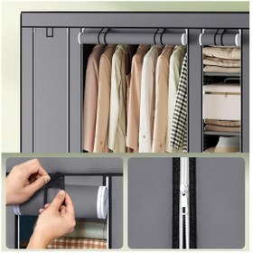 Resim Bez Dolap Geniş Hacimli 14 Raflı Dolap Chery Gardırop Gri Gri 