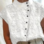 Resim Tek Renk Yüksek Yaka Organza Nakışlı Kolsuz Üst 