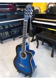 Resim Ravenni Rcg-120 4/4 Klasik Gitar Tam Boy Kesik Kasa Kılıf+penaseti+kapo Hediyeli Mavi 