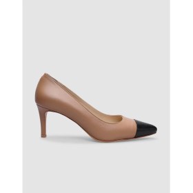 Resim Cabani %100 Hakiki Deri Vizon - Siyah Kadın Stiletto 