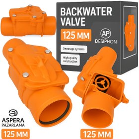 Resim DESIPHON Ø125 mm PVC Atık Su Gider Çekvalfi – Geri Akış ve Koku Önleyici Kilitli Valf Sistemi 