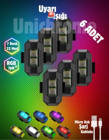 Resim Unichrome Motor Drone Uçak Kanadı Lı Led Şarjlı Kablosuz Mini 6 Adet 