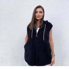 Resim Arben Boutique Kadın Kapüşon ve Fermuar Detay Welsoft Kolsuz Yelek 