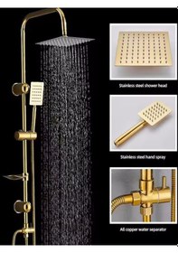 Resim Gold Yağmurlama Robot Duş Seti Duş Başlığı - 400g Altın 