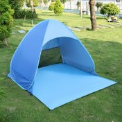 Resim 2 Kişilik Taşınabilir Yaz Çadırı - Hafif, Yuvarlak Şekil, Güneş Koruma, Fermuar Kapanışı, Giriş Alanı Kullanımı, Sağlam Alaşım Destek, Dayanıklı Polyester Malzeme, Kamp Barınağı| gizlilik Güneşlik| Fermuarlı Çadır 