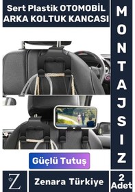 Resim Premium Sert Plastik Yüksek Ağırlık Güçlü Tutuş Çanta Takım Elbise Araç Arka Koltuk Kancası 2 Adet 
