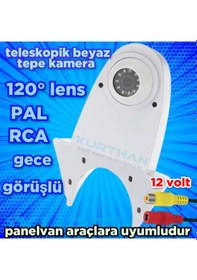 Resim Gece Görüşlü Teleskop Tip Araç Geri Görüş Beyaz Tepe Kamera 12 V 