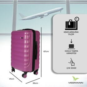 Resim Vegmann Tartılı Scadel Violet Orta Boy Valiz Mor 