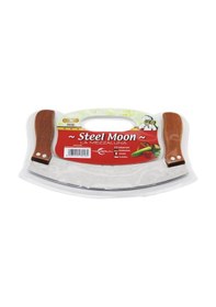 Resim Steel Moon Çift Ahşap Saplı Zırh Bıçak Kesici - Doğrayıcı 24 X 14 X 1,5 Cm 5570 çok renkli 