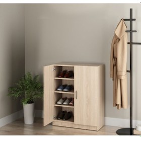 Resim Alesta Life 2 Kapaklı 4 Raflı Ayakkabılık Sonomo Diğer 