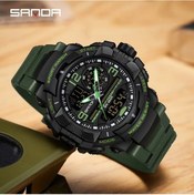 Resim Oldfriend Sanda Erkek Spor Saati Lüminesans Takvim Stopwatch Fonksiyonlu Yeşil Kauçuk Kayış Dış Mekan Diğer 