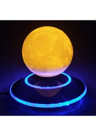 Resim Sarı 3D Ay Gece Lambası Dekoratif Küre Led Başucu Lambası Çok Renkli 