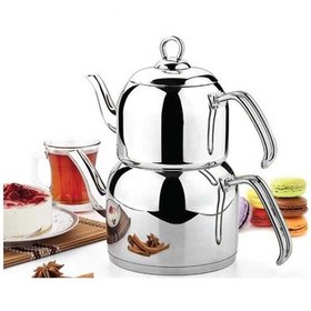 Resim Özkent K-310 Menekşe Mega Büyük Aile Boy Çelik Saplı Çaydanlık 
