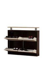 Resim Kaser Metal 2+2'Li Metal Ayakkabılık Beyaz - Siyah 