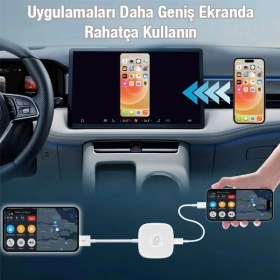 Resim Pileli Store Apple iPhone Usb+Lightning Carplay Mirror Adaptör Çevirici -Youtube Netflix Tiktok Video Yansıtı 