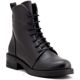 Resim Albini 10019 Hakiki Deri Kadın Bot - Siyah 