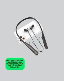 Resim Boyun Askılı Kablosuz Bluetooth Kulaklık - Aktif Gürültü Önleme, LCD Ekranlı 