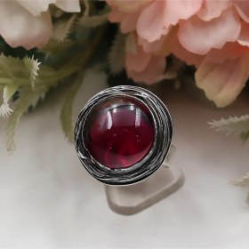 Resim Özel Tasarım Lal Taşlı Sarma Gümüş Set Rose Gold - Gümüş 