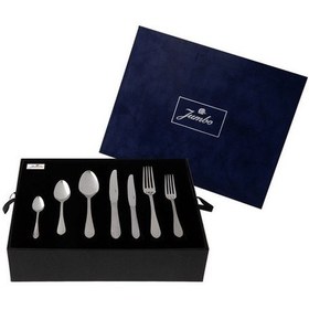 Resim Jumbo 4100 Mat 12 Kişilik 84 Parça Çatal Kaşık Bıçak Seti Gri 